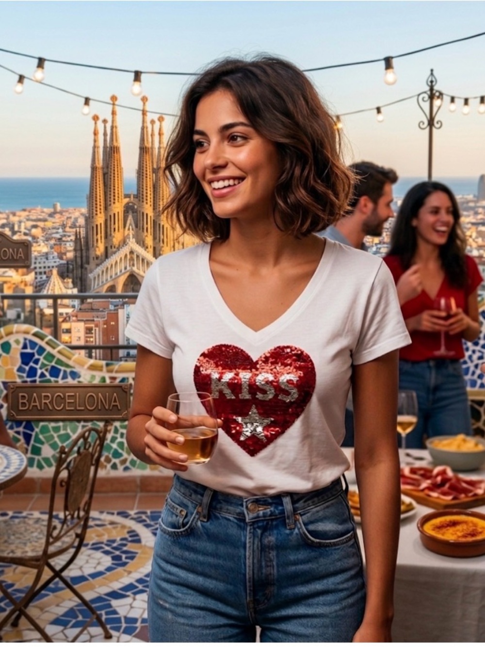 Barcelona Love white t shirt size XL c3